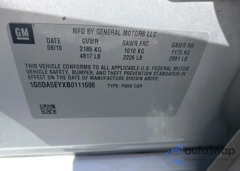 2011 Cadillac Cts Standard z USA, uszkodzony, nr VIN 1G6DA5EYXB0111686